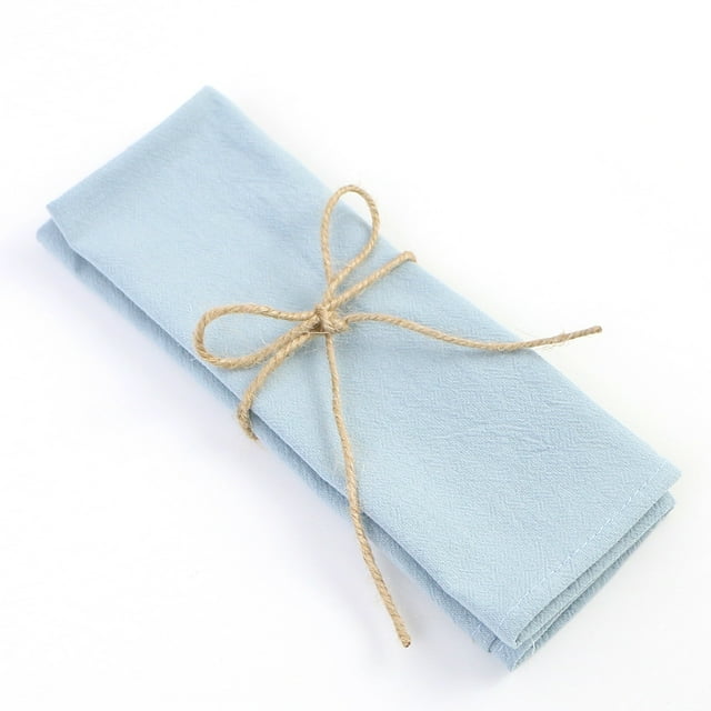 Granjero Gordo Servilletas de algodón, 2 piezas, servilletas de tela suaves para la cena, 11,81" × 17", servilletas de mesa rústicas para decoración de mesas de bodas y fiestas, azul claro