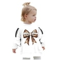 thumbnail image 3 of Girls Sequin Bow Rugby Print Casual Sweatshirt Clothes, 3 of 6