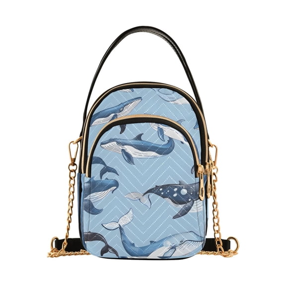 joogoo Women Whales Chain Crossbody Bags Shoulder Handbag Phone Purse