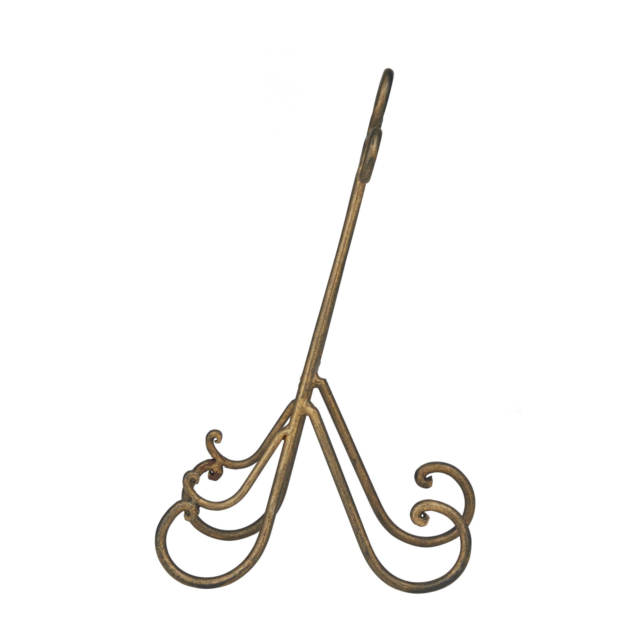 DecMode Iron Rustic Traditional Easel 7"W x 16"H, Features Looped Top Design and Curved Base