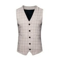 thumbnail image 2 of Gephdiin Mens Dress Shirts Mens Suit Mens Solid Color Wedding Dress Vest Mens Coat British Leisure Slim Stage Costume Suits for Men Mens Compression Tank Top Polyester Khaki Xxl, 2 of 5
