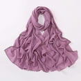 thumbnail image 2 of Clearance!Uooqdmx Head Scarf, Chiffon Scarf, Head Scarf for Women's Hair, Women's Solid Color Crinkled Hat with Muslim Ethnic Hijab, Head Coverings for Women, Purple A, 2 of 9