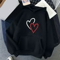thumbnail image 2 of WXLWZYWL Trendy Sweatshirts For Women 2023 Women'S Comfortable Sweater Heart Pattern Printed Women'S Hooded Pocket Drawstring Sweater, 2 of 4