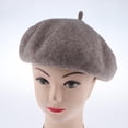 thumbnail image 2 of Gorro de fieltro de lana para mujer Colco Boina de mujer Gris claro, 2 of 8