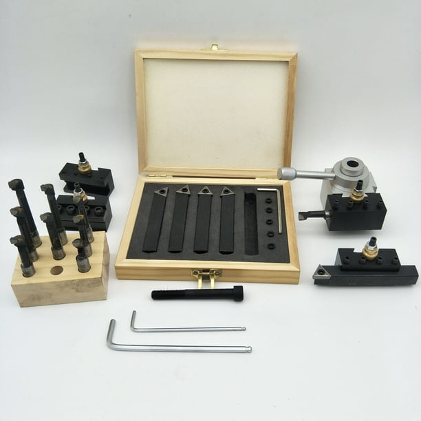 Small Size Portable 19 Pcs Quick Change Post Holder Kit Boring Bar Turning Tool Set Holder For Cnc Mini Lathe With 9pcs 3 8 Boring Bar And 5pcs Indexable Blade Walmart Com