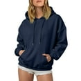 thumbnail image 2 of larppty Hoodies for Women, Fall Pullover Sweatshirt, Oversized Lightweight Sweatshirts (Navy, 3XL), 2 of 6