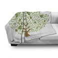thumbnail image 3 of Tree Soft Flannel Fleece Throw Blanket, Fig Tree Illustration Full of Leaves Flora Themed Arrangement, Cozy Plush for Indoor and Outdoor Use, 60" x 80", Green Brown White, by Ambesonne, 3 of 6