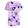thumbnail image 5 of Miluxas Tops Clearance Plus Size Women's Printed Loose Short Sleeve Pullover Tops Blouse Pink 10(XL), 5 of 6
