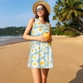 thumbnail image 3 of Fotbe Daisies Flowers Vestido de Verano sin Mangas para Mujer – Vestido Midi Línea A, Estilo Camiseta Floral, Vestido Playero Casual y Fluido, 3 of 7