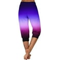 thumbnail image 4 of Scyoekwg Womens Capris Lightweight Mid Waist Capris Joggers Workout Athletic Yoga Pants Summer Casual Comfy Loose Gradient Color Trendy Ladies Capris Pants (Purple,S), 4 of 6