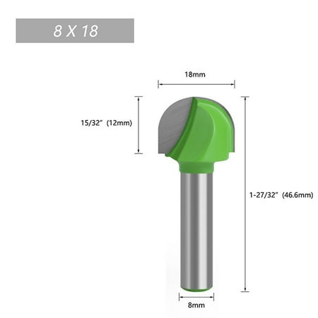 

8Mm Shank Ball Nose End Mill Round Nose Cove Cnc Milling Bit Radius Core 8X18