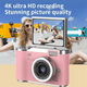 thumbnail image 3 of Cámara Digital 4K CCD con Zoom 8X para Estudiantes, Cámara Fotográfica Digital Compacta de 48 MP, Cámara Selfie con Pantalla Abatible de 180°, Color Verde., 3 of 5