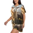 thumbnail image 2 of Kdxio Cute Prairie Sheep Herd Print Pajamas Sets for Women Short-Sleeved Pjs with Lounge Shorts Two Piece Sleepwear S-4XL, 2 of 5