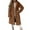 Brown, variant on Womens Winter Fuzzy Long Coat Button Down Lapel Warm Plush Overcoat Sherpa Jackets