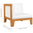 thumbnail image 6 of vidaXL Sectional Corner Sofa & Cream White Cushions Solid Acacia Wood, 6 of 7