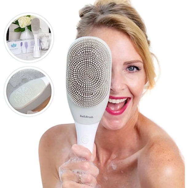 Cepillo de Baño Exfoliante y Masajeador Eléctrico Inteligente para el cuerpo Bloombrush 3 velocidades Color Gris