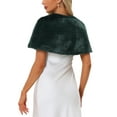 thumbnail image 3 of INSPIRE CHIC Women's Faux Fur Shawl Stole Winter 1920s Bridal Wedding Wrap XL Dark Green, 3 of 6