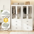 thumbnail image 5 of MEISSALIVVE Wardrobe Closet with 4 Doors and 6 Drawers, 74.8" Freestanding Armoire Storage Cabinet, Large Modern Bedroom Wardrobe, White, 5 of 7