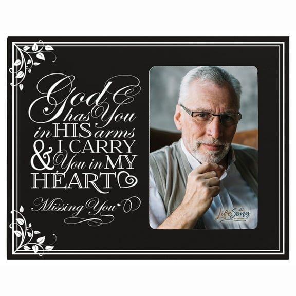 LifeSong Milestones Wooden Memorial Tabletop Picture Frame Holds 4x6 Photo - God Has You