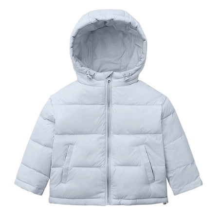 Leey-World Winter Coat For Toddler Girls Kids Boy&rsquo;s Winter Coat Windproof Hooded Puffer Jackets Warm Outerwear Parka Padded Jacket(Light Blue 4-5 Years)