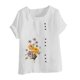 thumbnail image 4 of Camiseta suelta informal de verano con cuello redondo y manga corta con estampado de flores para mujer OAVQHLG3B Store  lin121212, 4 of 4