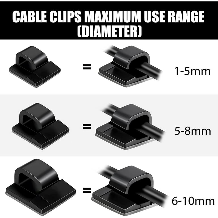 BUZIFU 100 Pieces Cable Clips Outdoor Light Clips Cord Organizer