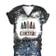 thumbnail image 5 of Pntutb Mujeres Summerchristmas Funny Letter Impreso Blusa Camisetas Casual Cuello en V Manga corta Camisetas tops Pntutb Pntutb-3909, 5 of 6