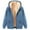 #419-Blue, variant on Women's Christmas Fashion Fleece Hooded Jacket - Long Sleeve Plush Lined Comfort Fit Casual Coat for Holiday Season Warm Winter Stylish Outerwear