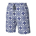 thumbnail image 5 of Disketp Men'S Swim Trunks Hawaiian Breathable Surf Beach Swimsuits Mesh Lining Beach Shorts With Pockets-Blue And White Porcelain Chinaware, 5 of 9