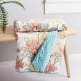 thumbnail image 2 of Levtex - Sophia - Quilted Throw - 50x60in. - Floral - Orange, Yellow, Red, Green, Teal, and White - Reversible Pattern - Cotton Fabric, 2 of 4