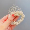thumbnail image 4 of PearlScrunchies PrincessCrown Scrunchies PearlCrown PearlHair Tie Rhinestone Ponytail Holder PearlPonytail Holder, 4 of 8