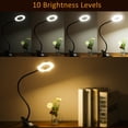 thumbnail image 4 of Tomshine USB Clip-on Light with 3 Color Modes 10 Brightness Dimmable 18 LEDs Reading Lights Eye Protection Kids Desk Lamp Flexible Gooseneck Bedside Night Light, 4 of 7