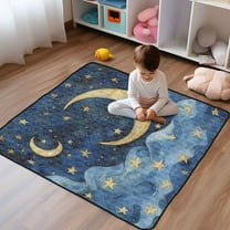 WOBOGO Cloudy Sea Night Sky Baby Playmats Extra Large Waterproof Rollable Activity Pads for Toddlers 50×50inch