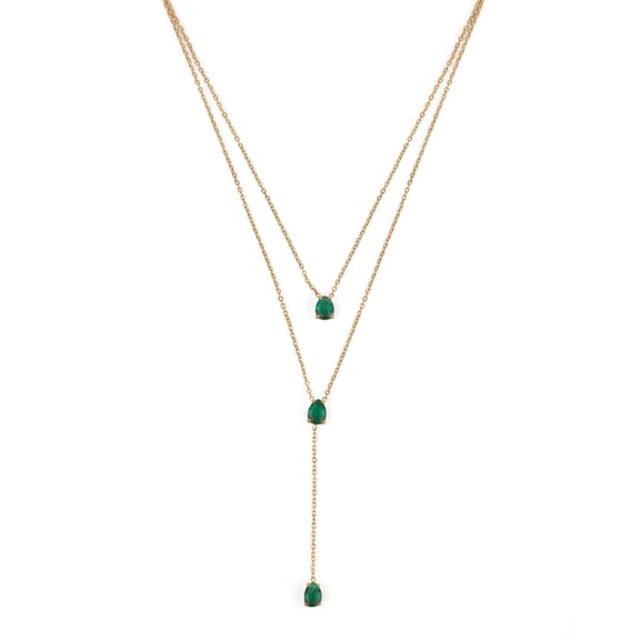 Double Layered Emerald stone Neckalce