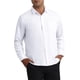 thumbnail image 4 of CAMISAS DE VESTIR PARA HOMBRES INSPIRE CHIC, SÓLIDAS, DE MANGA LARGA, AJUSTE REGULAR, FORMAL, DE NEGOCIOS, CON BOTONES, FORMAL, L BLANCA, 4 of 5