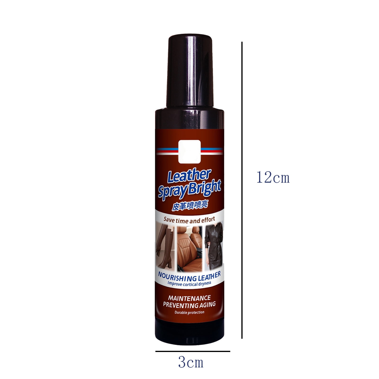 cpengpj Leather Care Spray 1-Piece 6.76 oz, Deep Nourishing Decontamination Polishing Refurbishment Formula, Prevents Fading Improves Brightness for Leather Furniture