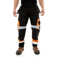 thumbnail image 5 of JuicyTrendz Men's Hi-Vis Cargo Work Pants with Reflective Tape Safety Construction Trousers for High Visibility Orange W30 x 30L, 5 of 7