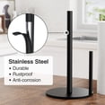 thumbnail image 3 of Dihmpor Paper Towel Holder Black, Premium Stainless Steel Kitchen Roll Dispenser, Countertop Roll Organizer with Weighted Base, 3 of 6