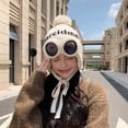 thumbnail image 4 of MEICHEN Winter Beanie Hat With Goggles Fashion Solid Color Warm Trapper Hat Knitted Skull Cap for Skiing Cycling, 4 of 7