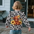 thumbnail image 4 of Yuyamidu Highland Cow Sweatshirt for Girls Size 5-6 Cow Print Long Sleeve Ruffle Shoulder Crewneck Sweatshirts Pullover Tops Lightweight Soft Everyday Clothes for Fall Back to School Outfits, 4 of 8