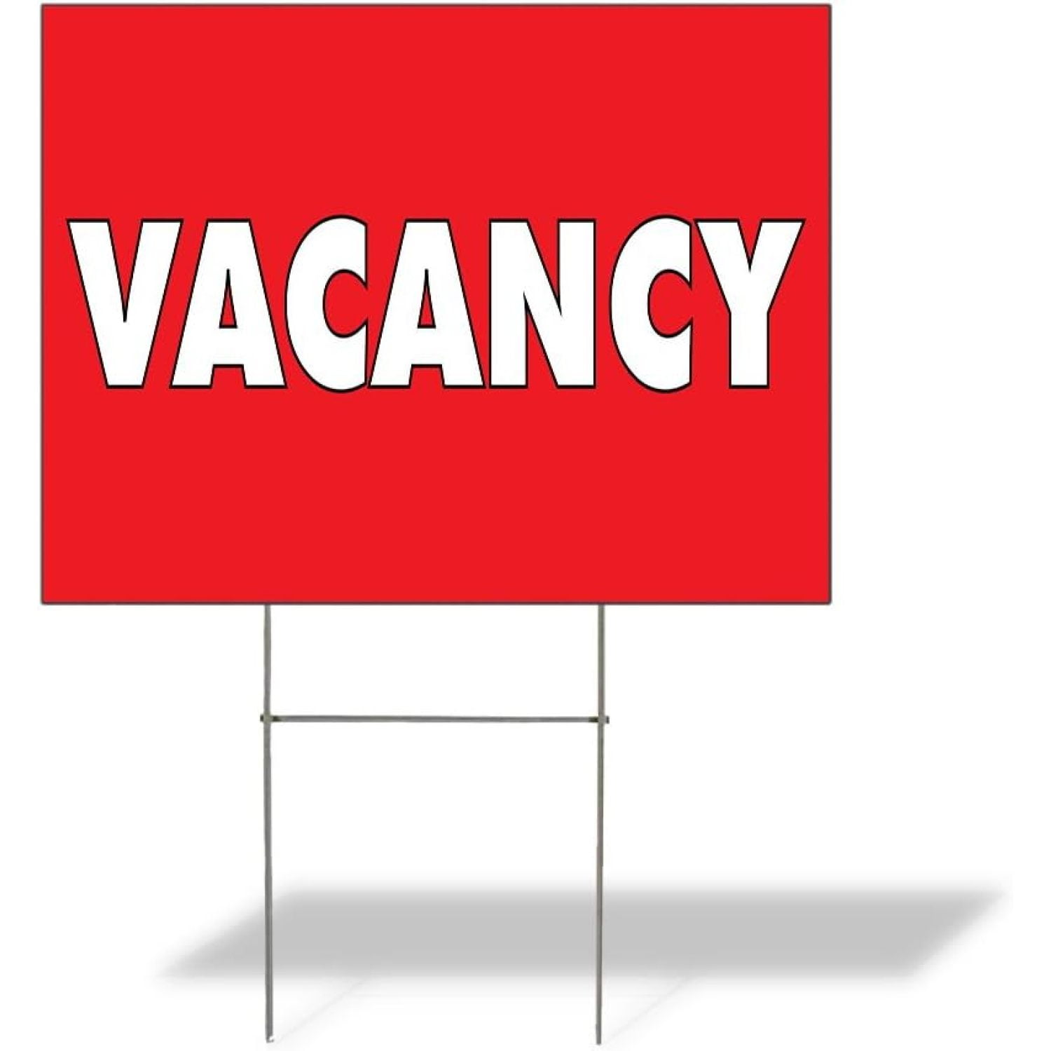 Plastic Weatherproof Yard Sign Job Fair Vacancy Yellow Vacancy for Sale Sign One Side 18inx12in