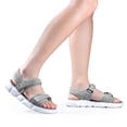 thumbnail image 4 of OutPro Womens Hiking Sandals Outdoor Lightweight Footbed Sandals Fashion Platform Beach Shoes Female Athletic Walking Sandals Gray, 4 of 8