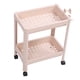 thumbnail image 5 of Estante de almacenamiento para el suelo del baño, multifuncional, multicapa, estable, duradero, independiente, estante de esquina, color beige, 2 capas (con ruedas), 5 of 10