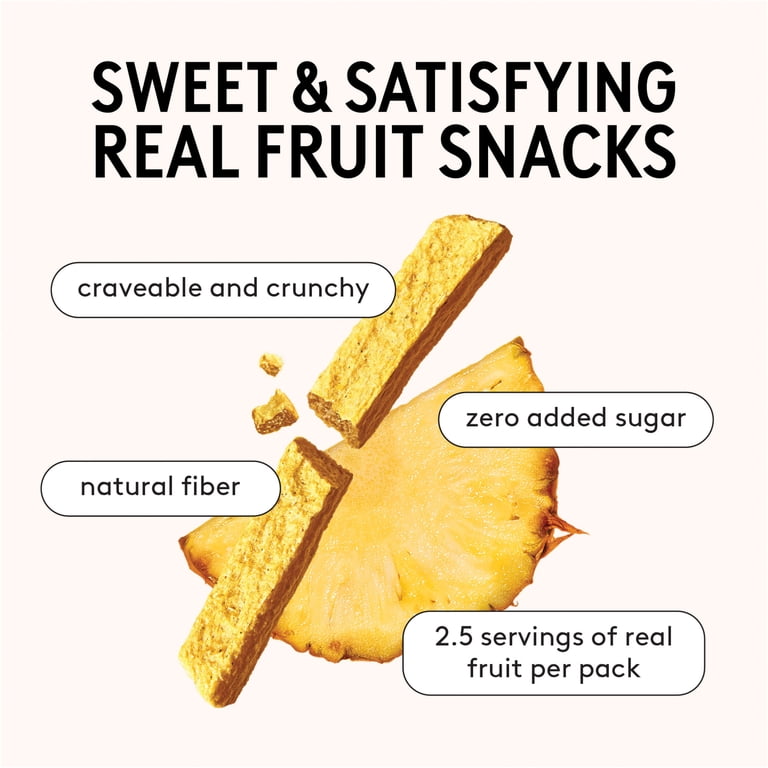 Kencko Pineapple Snaps, Superfood Fruit Straws, 1 oz Resealable
