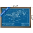 thumbnail image 3 of T-Rex - Blueprint Illustration Wall Poster, 14.725" x 22.375", Framed, 3 of 3