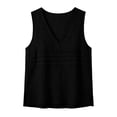 thumbnail image 3 of Ladies' Casual Summer Cotton Linen V Neck Vest Sleeveless Loose Fashion Tops Lightweight Breathable Daily Wear Outfit by Yigetop Black L, 3 of 6
