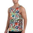 thumbnail image 2 of KLL Cute Nautical Print Men's Muscle Gym Workout Stringer Tank Tops Bodybuilding Fitness T-Shirts Tank Tops Men-Small, 2 of 7