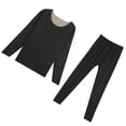 thumbnail image 2 of Qarigey Conjunto de ropa interior térmica para hombre, capa base gruesa, vestido cálido, ropa de invierno colorida ajustada pura, pintura conjuntos de ropa Hombres Negro> 4XL NO21, 2 of 6