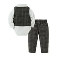 thumbnail image 2 of Toddler Baby Boy Clothes 3-24 Months Outfit 4PC Gentleman Dress Romper Shirt Coat Vest Pants Bow Tie, 2 of 13