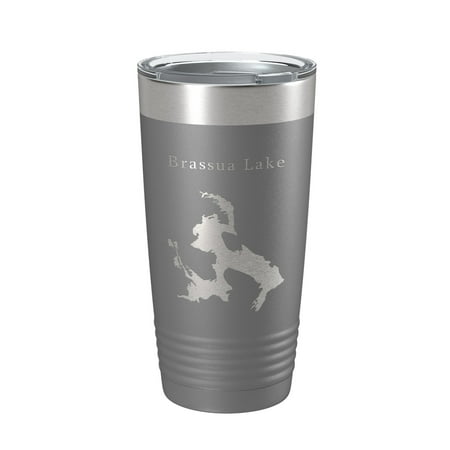 

Brassua Lake Map Tumbler Travel Mug Insulated Laser Engraved Coffee Cup Maine Moose River 20 oz Dark Gray